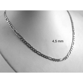 Necklace Figaro Chain Sterling Silver 8 mm 55 cm