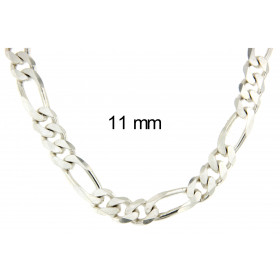 Figarokette 925 Silber 7,5 mm breit 55 cm lang Halskette