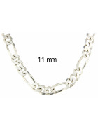 Necklace Figaro Chain Sterling Silver 8 mm 55 cm