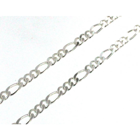 Necklace Figaro Chain Sterling Silver 11 mm 80 cm