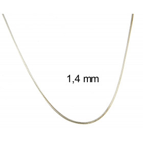 Collar Cadena snake serpiente plata de ley 1,4mm 42cm