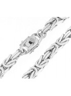 Collana catena Bizantina placcata argento chiusura di sicurezza 6 mm 40 cm
