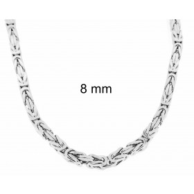 Collier chaine Royale Byzantine plaqué argent 7 mm 65 cm