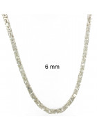 Collier chaine Royale Byzantine plaqué argent 7 mm 65 cm