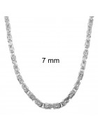 Collier chaine Royale Byzantine plaqué argent 7 mm 65 cm