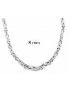 Collier chaine Royale Byzantine plaqué argent 7 mm 65 cm