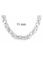 Collar cadena Bizantina plateada cerradura de seguridad 7 mm 65 cm