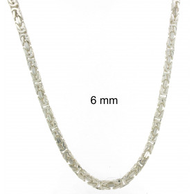 Necklace Byzantine Chain Silver Plated 11 mm 80 cm