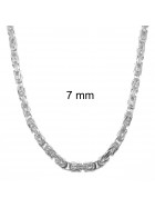 Collana catena Bizantina placcata argento chiusura di sicurezza 11 mm 80 cm