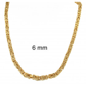 Königskette vergoldet 6mm 40cm Sicherheitsverschluss