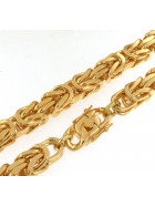 Collar cadena Bizantina chapado en oro 6mm 40cm mosquetone de seguridad