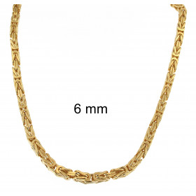 Byzantine Kings Chain Gold Plated 8mm 70cm Box Clasp