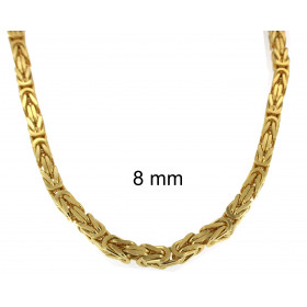 Collar cadena Bizantina chapado en oro 8mm 70cm mosquetone de seguridad