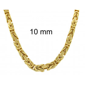 Collar cadena Bizantina chapado en oro 8mm 70cm mosquetone de seguridad