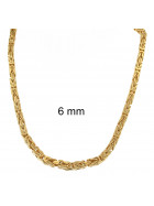 Collar cadena Bizantina chapado en oro 8mm 70cm mosquetone de seguridad