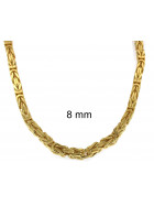 Collar cadena Bizantina chapado en oro 8mm 70cm mosquetone de seguridad