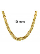 Collar cadena Bizantina chapado en oro 8mm 70cm mosquetone de seguridad