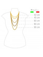 Collar cadena Bizantina chapado en oro 8mm 70cm mosquetone de seguridad