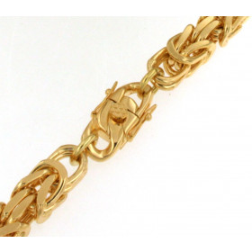 Collana catena Bizantina placcata oro 8mm 80cm chiusura di sicurezza