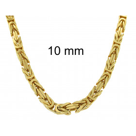 Byzantine Kings Chain Gold Plated 11mm 50cm Box Clasp