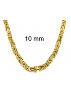 Collar cadena Bizantina chapado en oro 11mm 50cm mosquetone de seguridad
