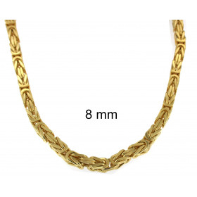 Collar cadena Bizantina chapado en oro 11mm 80cm mosquetone de seguridad