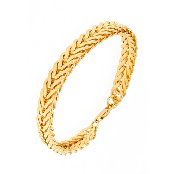 Bracelet chaine queue de renard plaqué or 8mm 20cm