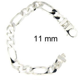Figaroarmband 925 Silber 8mm breit 21cm lang