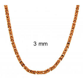 Necklace Byzantine Chain Rosegold Plated or Doublé