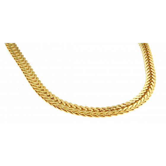 Collar cadena cola de zorro chapado en oro 8 mm 45 cm