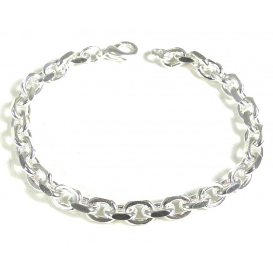 Bracelet Anchor Chain Silver Plated 6 mm 16 cm