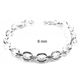 Bracelet Anchor Chain Silver Plated 6 mm 17 cm