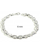Bracelet Anchor Chain Silver Plated 6 mm 17 cm