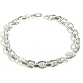 Bracelet Anchor Chain Silver Plated 6 mm 21 cm