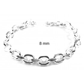 Bracelet chaine ancre plaqué argent 6mm 21cm