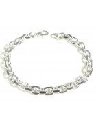 Bracelet chaine ancre plaqué argent 6mm 21cm