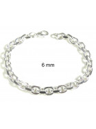 Bracelet chaine ancre plaqué argent 6mm 21cm