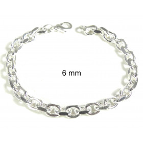 Bracelet Anchor Chain Silver Plated 8 mm 16 cm