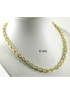 Collier chaine ancre or doublé 6 mm 40 cm