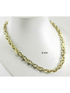Collier chaine ancre or doublé 8 mm 65 cm