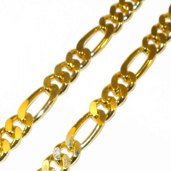 Necklace Figaro Chain Gold Doublé 4 mm 42 cm