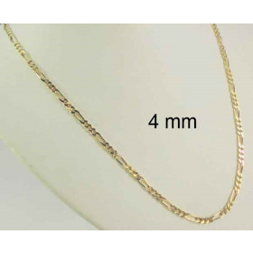 Necklace Figaro Chain Gold Doublé 4 mm 42 cm