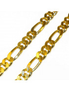 Necklace Figaro Chain Gold Doublé 4 mm 42 cm