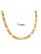 Figarokette Gold Doublé Goldkette 4mm breit, 42cm lang Halskette Damen Herren Anhängerkette