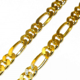 Necklace Figaro Chain Gold Doublé 4 mm 45 cm