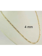 Collar cadena Figaro chapado en oro doubl&eacute; 4 mm 65 cm