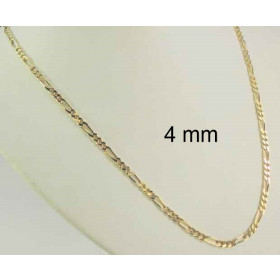 Figarokette Gold Doublé Goldkette 7mm breit, 45cm lang Halskette Damen Herren Anhängerkette