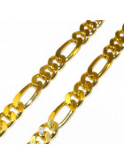 Necklace Figaro Chain Gold Doublé 7 mm 45 cm