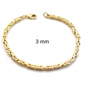 Bracelet Kings Byzantine Chain Gold Doublé 6 mm 26 cm