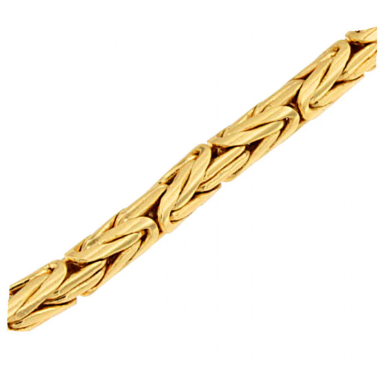 Collana catena bizantina rotonda placcata oro 6 mm 40 cm
